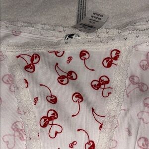 PINK Victoria's Secret Cherry Print Panties - Red and White